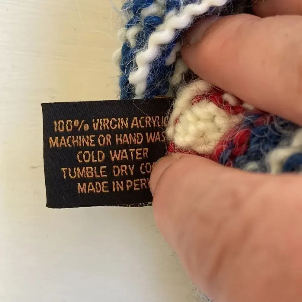 Peruvian Trading Company Beanie Red, White & Blue